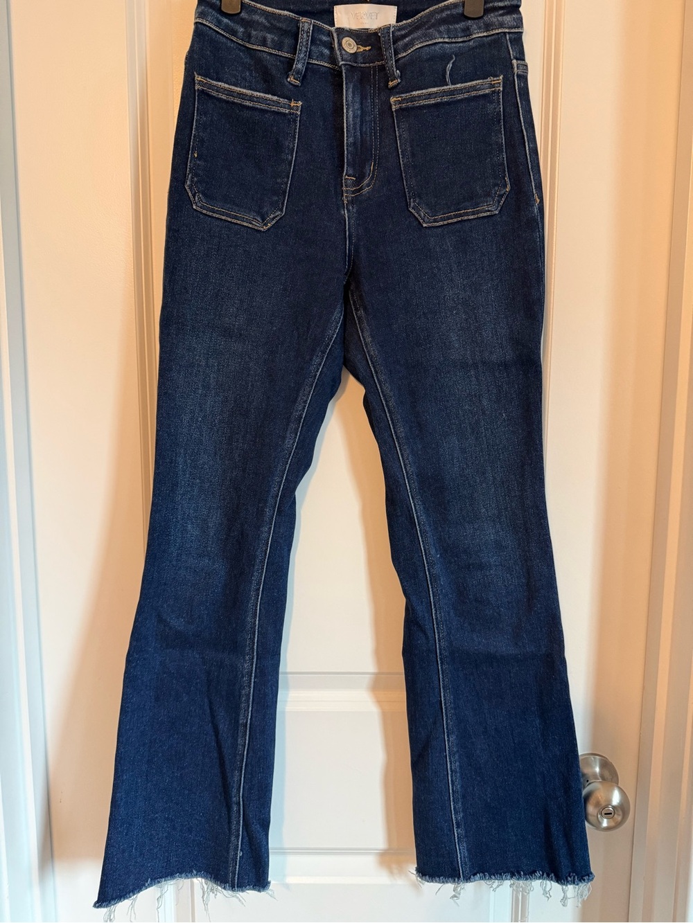 WOMENS VERVET DARK BLUE MID-RISE JEANS SIZE 24